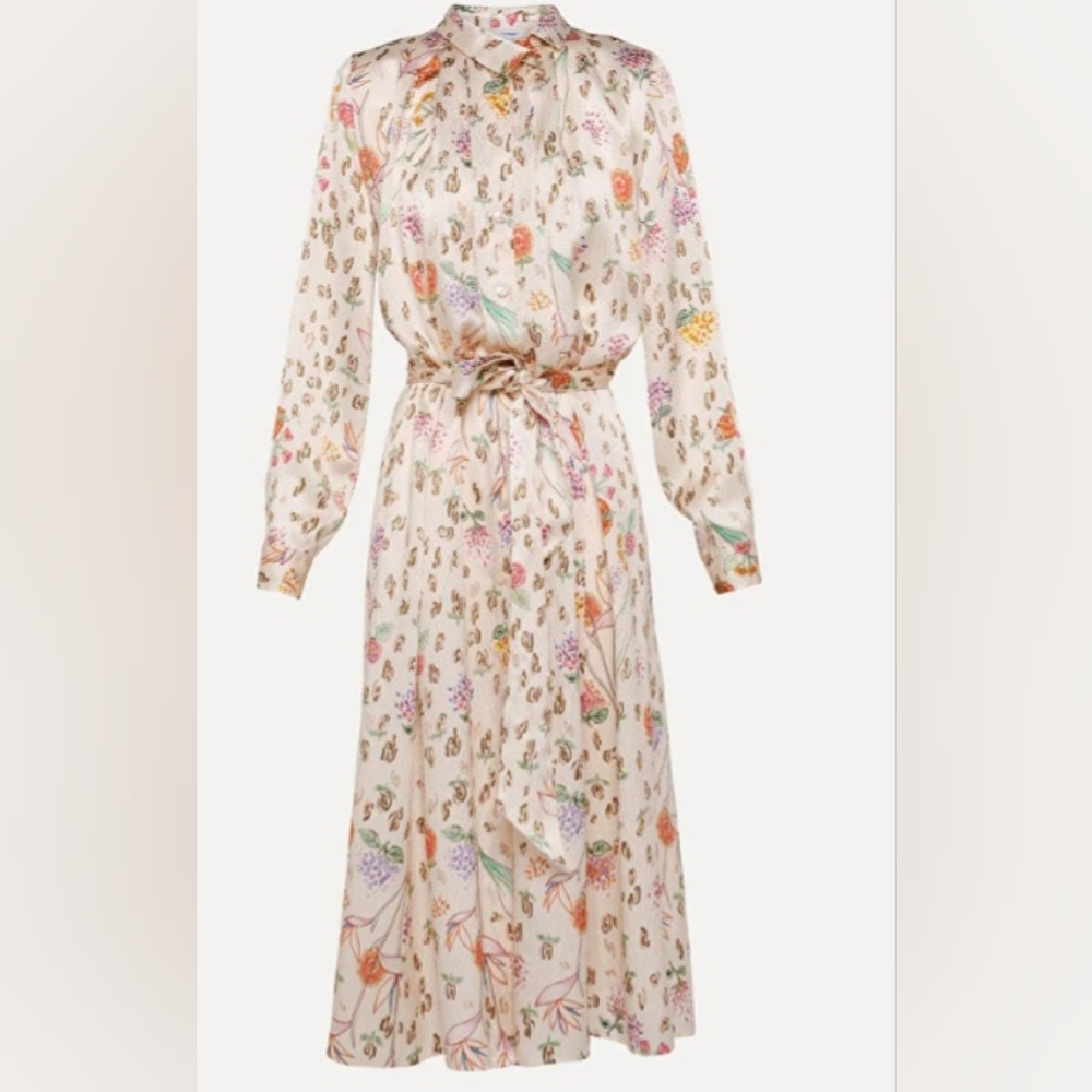 Forte Forte Shirt Dress in silk satin with the "happy jungle” print